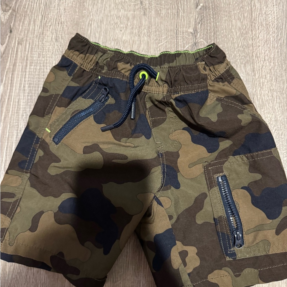 Cat & Jack Green Camouflage Shorts